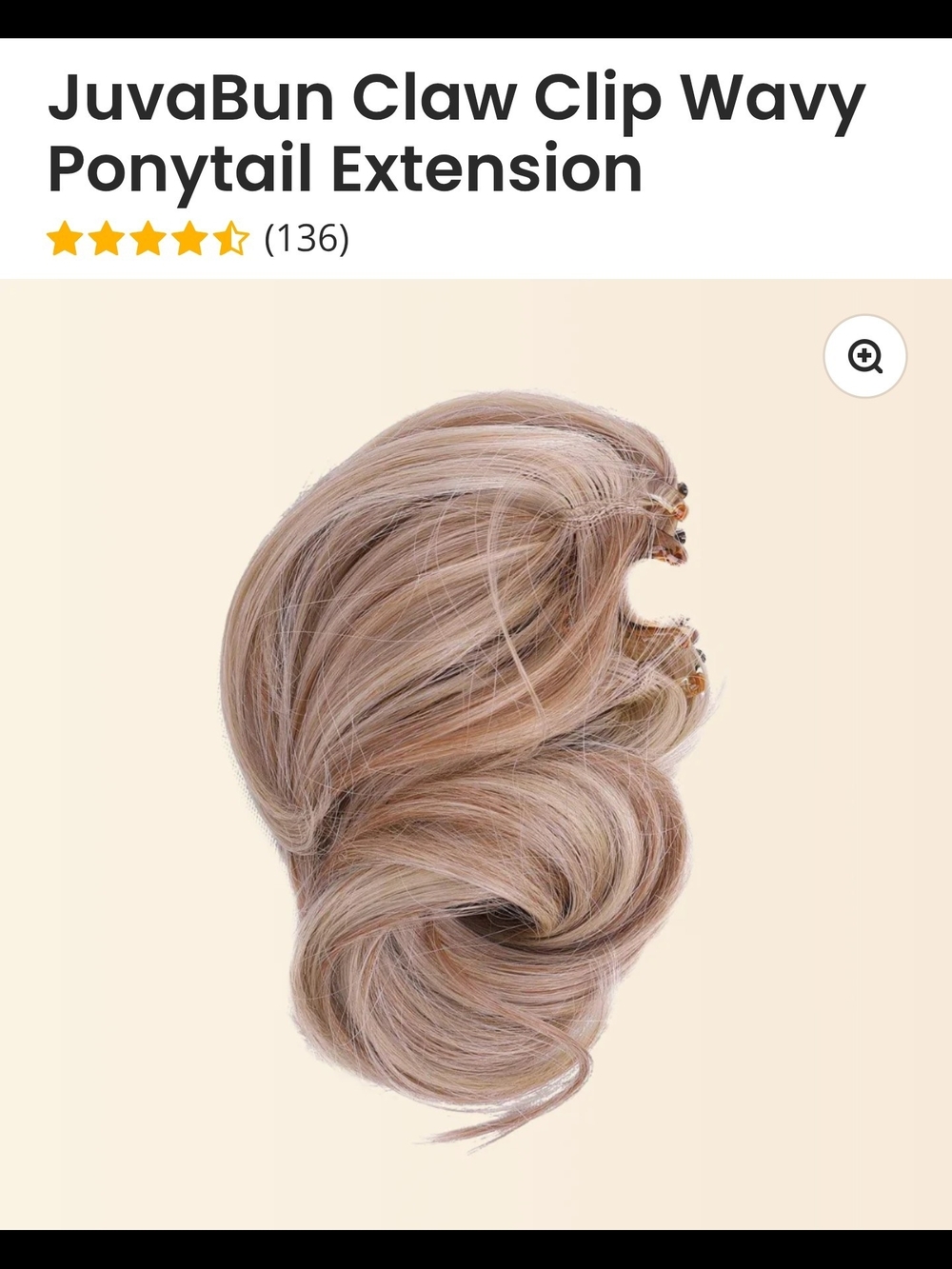 Wavy JuvaBun Claw Clip Ponytail Extension